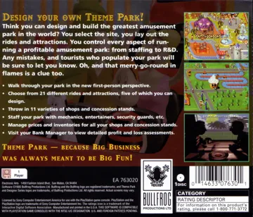 Theme Park (US) box cover back